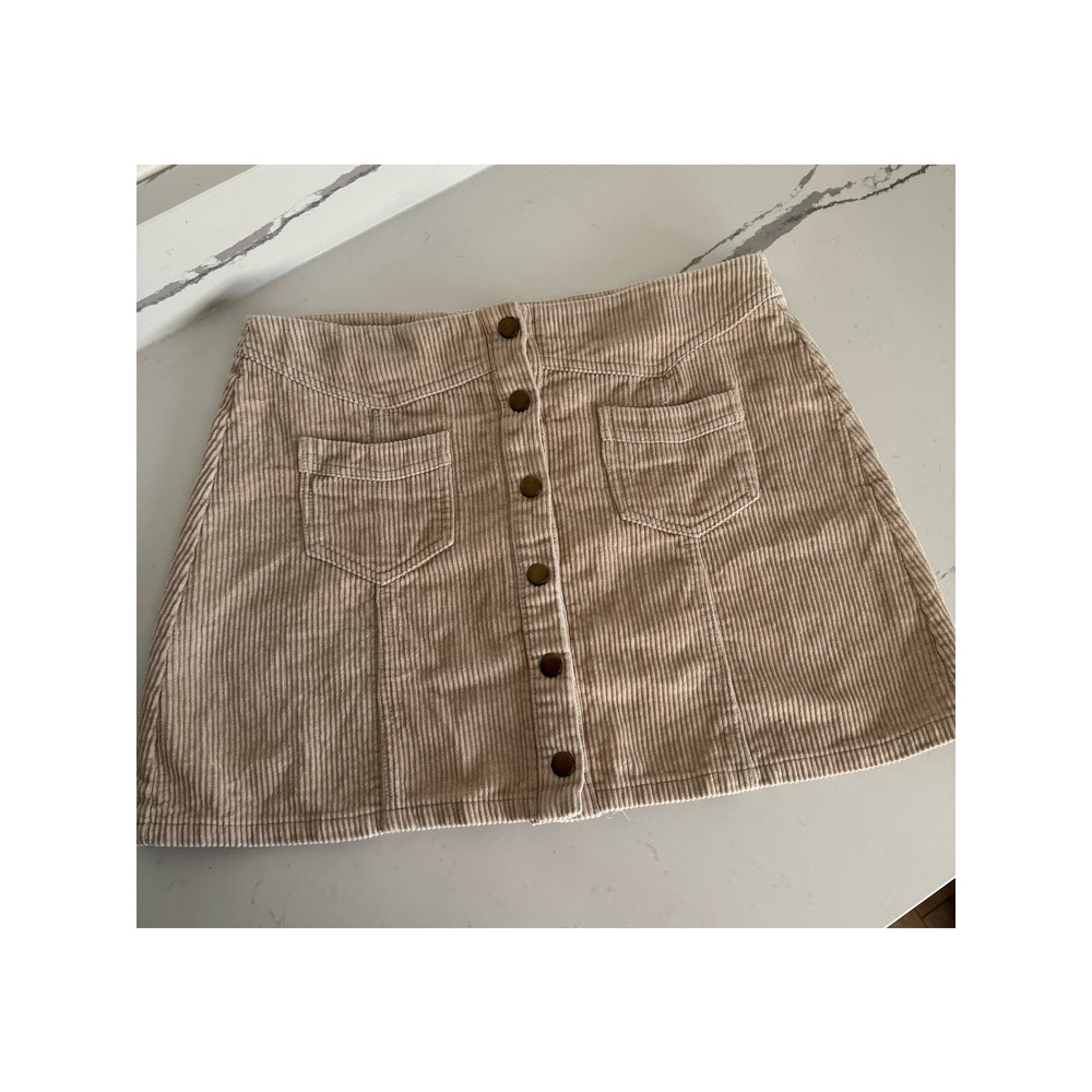 She + Sky Corduroy Mini-Skirt Beige Size Medium